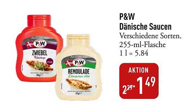 P&W Dänische Saucen - Verschiedene Sorten 255-ml-Flasche