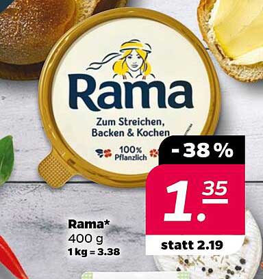 Rama 400 g - Zum Streichen, Backen & Kochen