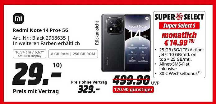Redmi Note 14 Pro+ 5G zum Aktionspreis!