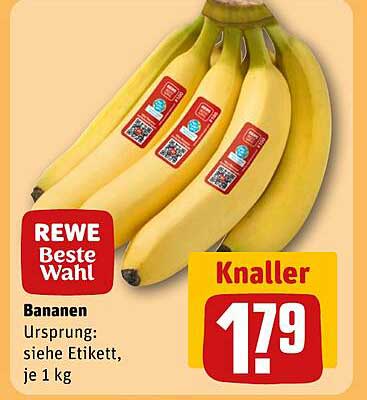 REWE Beste Wahl Bananen, je 1 kg