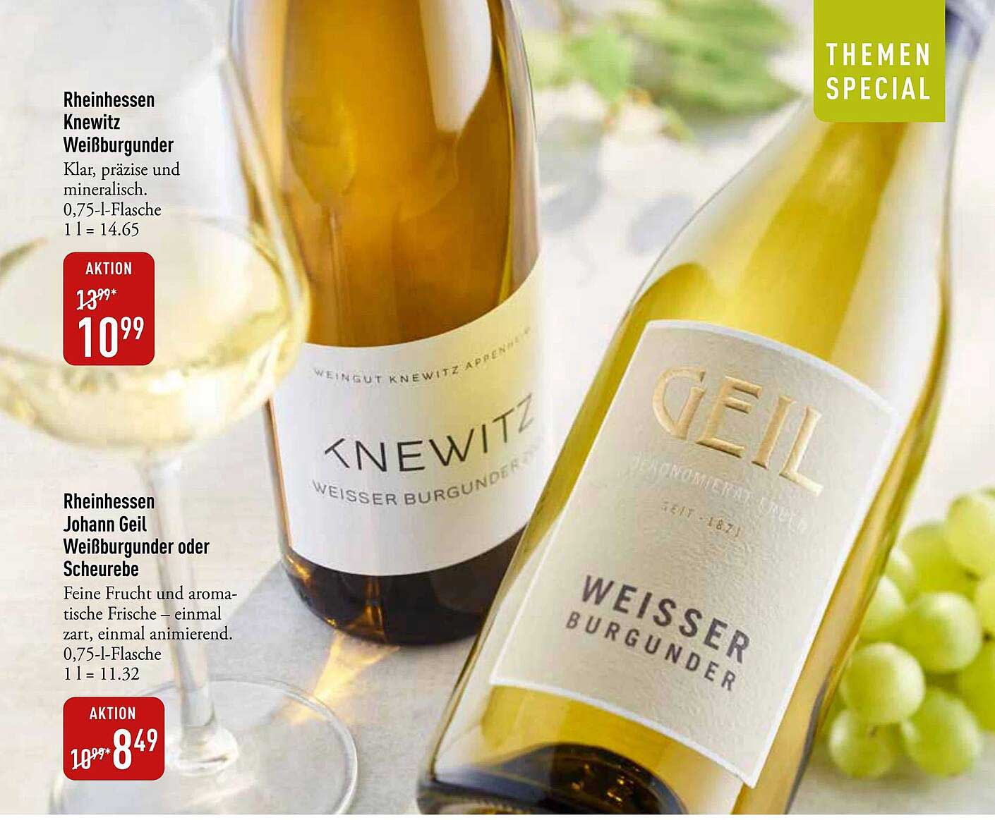 Rheinhessen Knewitz Weißburgunder und Rheinhessen Johann Geil Weißburgunder oder Scheurebe