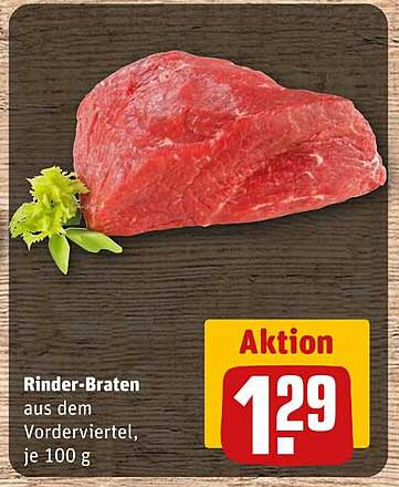 Rinder-Braten aus dem Vorderviertel, je 100 g