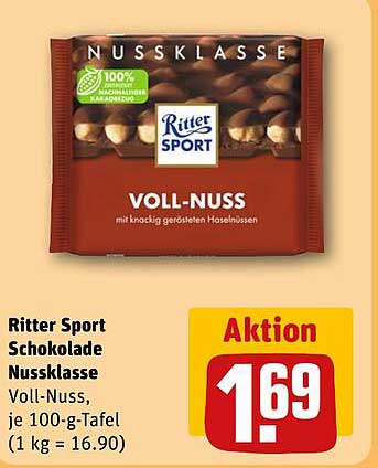 Ritter Sport Schokolade Nussklasse Voll-Nuss