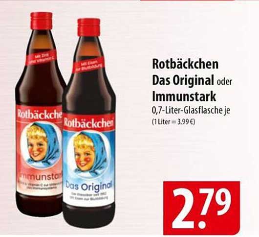 Rotkäppchen Das Original oder Immunstark 0,7-Liter-Glasflasche je