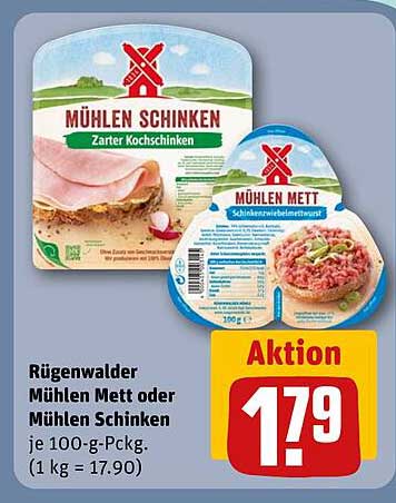 Rügenwalder Mühlen Mett oder Mühlen Schinken je 100-g-Pckg.