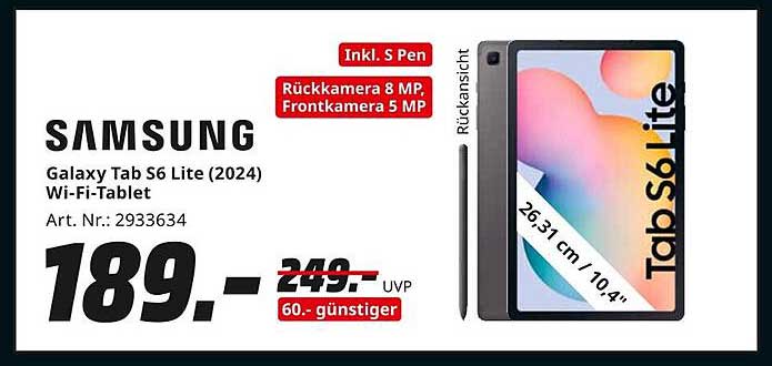 Samsung Galaxy Tab S6 Lite (2024) Wi-Fi-Tablet
