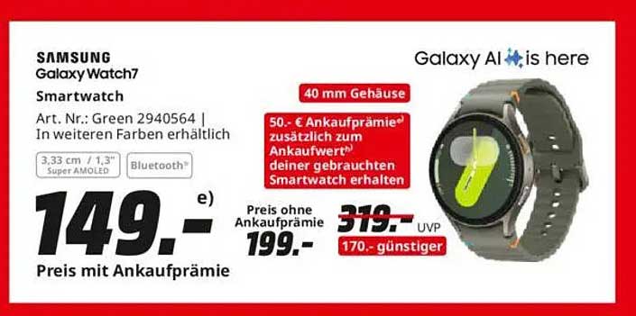 Samsung Galaxy Watch7 - Smartwatch in Green