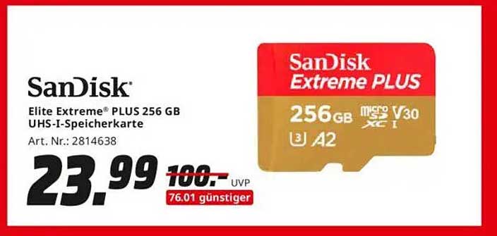 SanDisk Elite Extreme PLUS 256 GB UHS-I-Speicherkarte