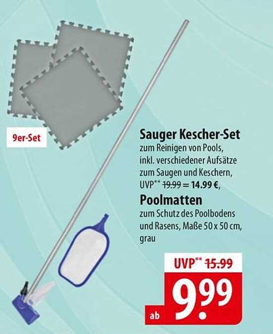 Sauger Kescher-Set zur Reinigung von Pools
