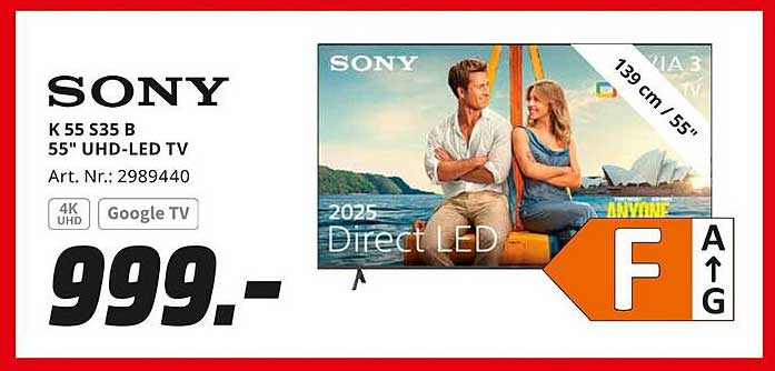 SONY K 55 S35 B 55" UHD-LED TV