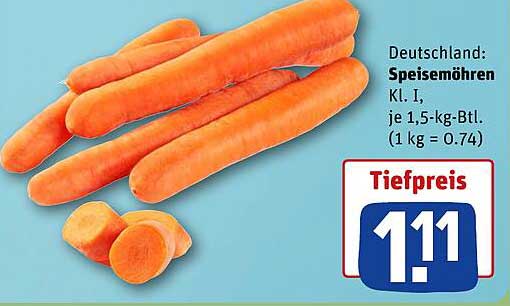 Speisemöhren Kl. I, je 1,5-kg-Btl.