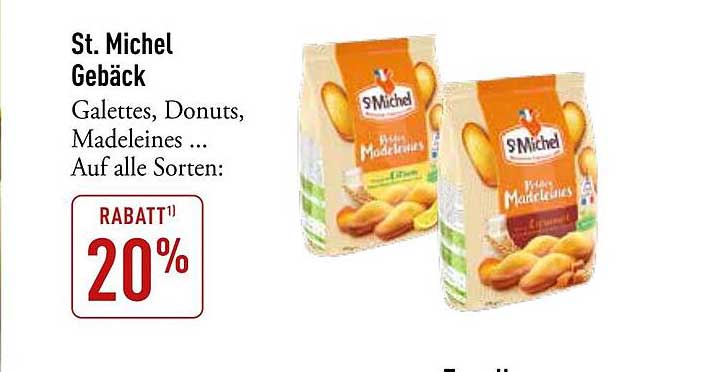 St. Michel Gebäck: Galettes, Donuts, Madeleines ... Auf alle Sorten: 20% Rabatt