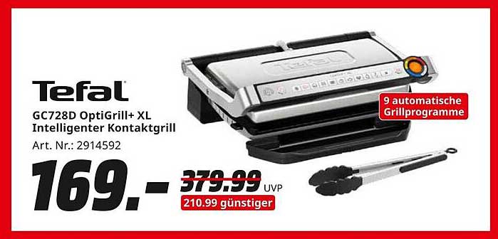 Tefal GC728D OptiGrill+ XL Intelligenter Kontaktgrill