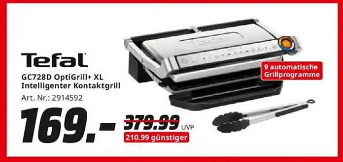 Tefal GC728D OptiGrill+ XL Intelligenter Kontaktgrill