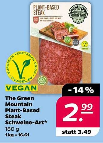 The Green Mountain Plant-Based Steak Schweine-Art 180 g