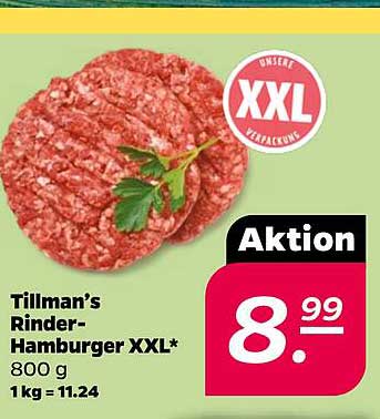 Tillman’s Rinder-Hamburger XXL 800 g