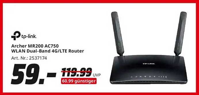 tp-link Archer MR200 AC750 WLAN Dual-Band 4G/LTE Router