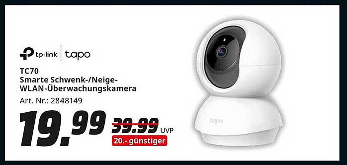 tp-link Tapo TC70 Smarte Schwenk-/Neige-WLAN-Überwachungskamera