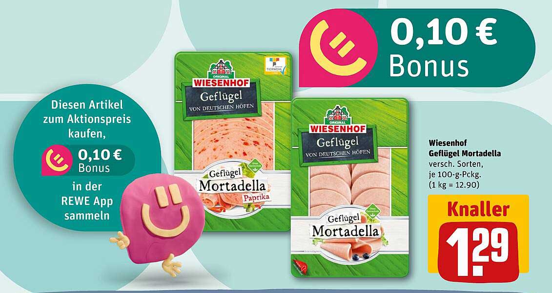 Wiesenhof Geflügel Mortadella verschiedene Sorten 100-g-Packung