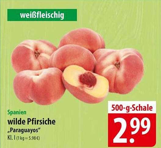 Wilde Pfirsiche "Paraguayos" aus Spanien - 500-g-Schale