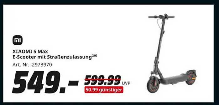 XIAOMI 5 Max E-Scooter mit Straßenzulassung
