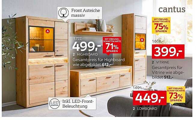 XXXLutz Angebot: Hochwertiges Highboard aus massiver Astatbeiche
