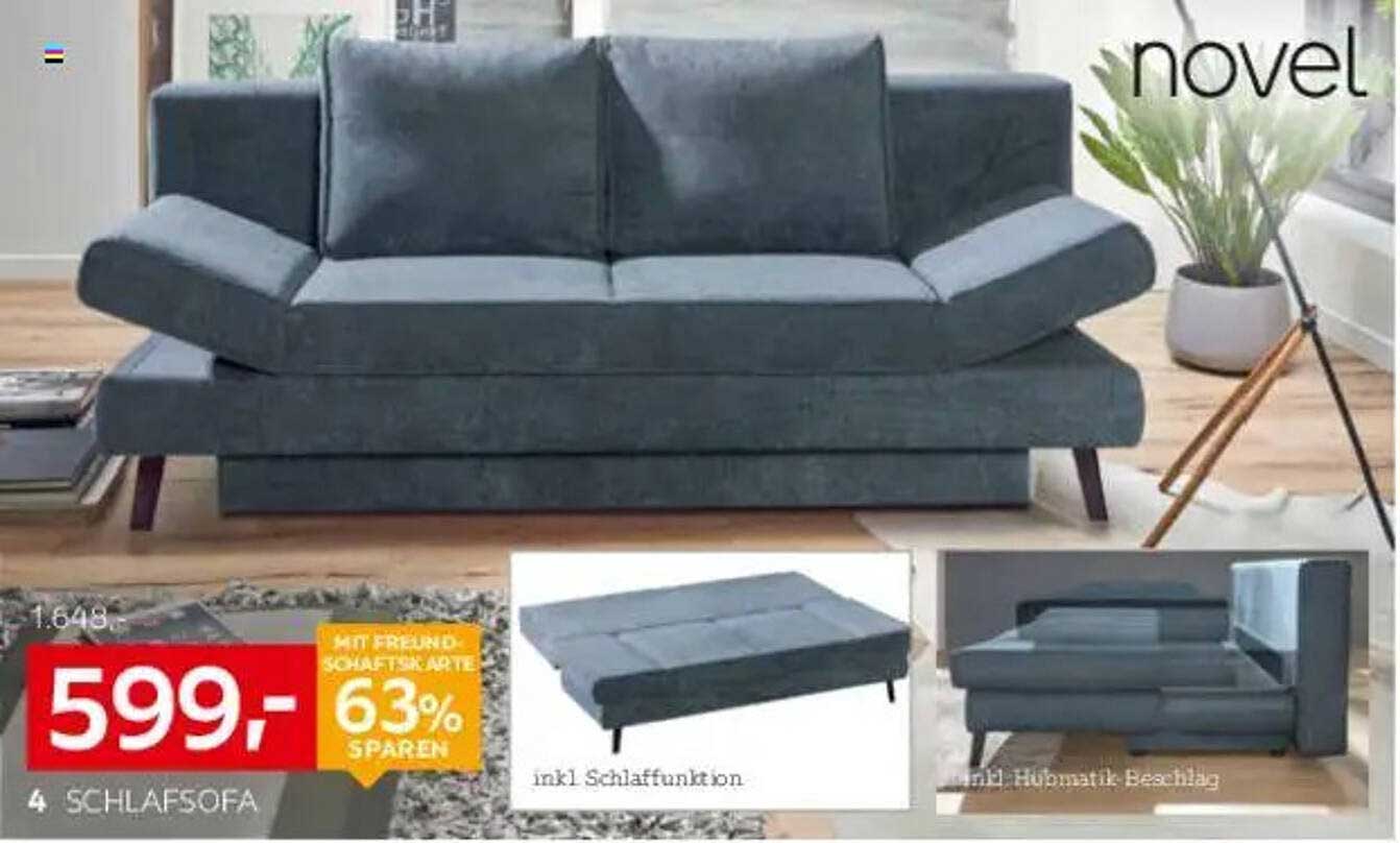 XXXLutz Schlafsofa 'Novel' - Schlafkomfort trifft modernes Design
