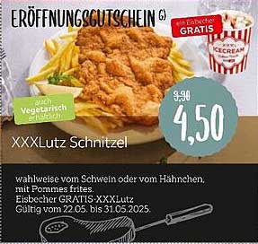 XXXLutz Schnitzel mit Pommes frites – Eröffnungsgutschein