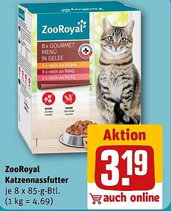 ZooRoyal Katzennassfutter 8 x 85 g - Gourmet Menü in Gelee