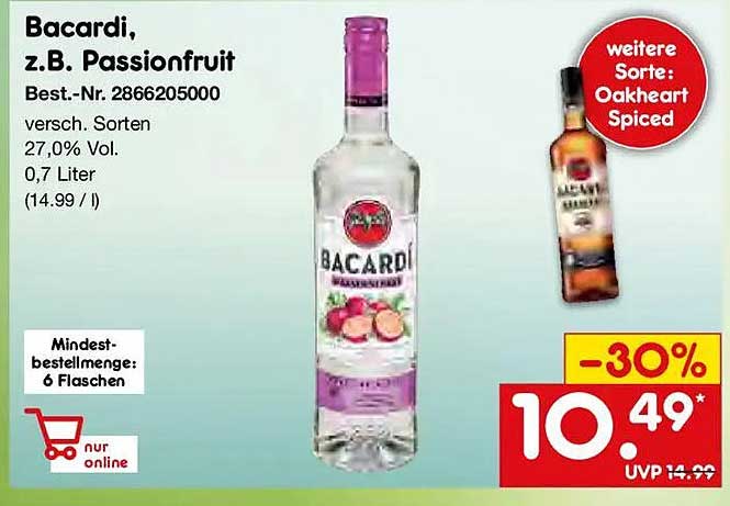 Bacardi, z.B. Passionsfruit