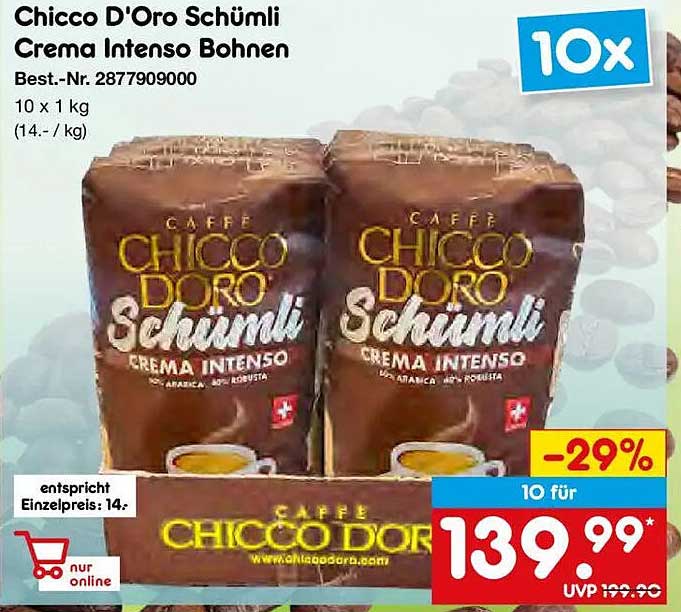 Chicco D’Oro Schümli Crema Intenso Bohnen