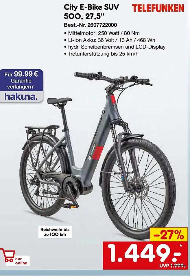 City E-Bike SUV 500, 27.5"