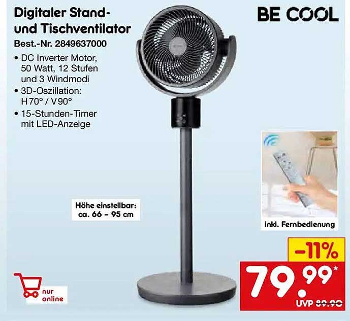 Digitaler Stand- und Tischventilator