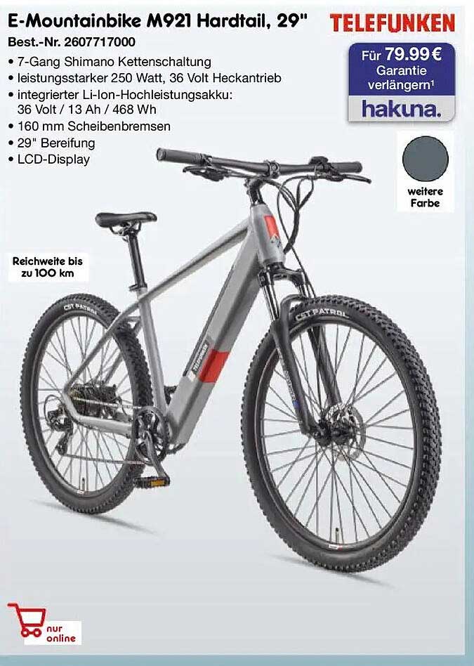 E-Mountainbike M921 Hardtail, 29"