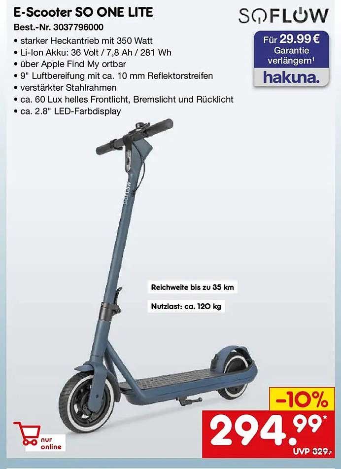 E-Scooter SO ONE LITE