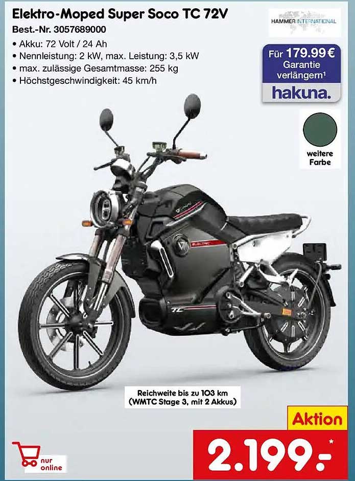 Elektro-Moped Super Soco TC 72V