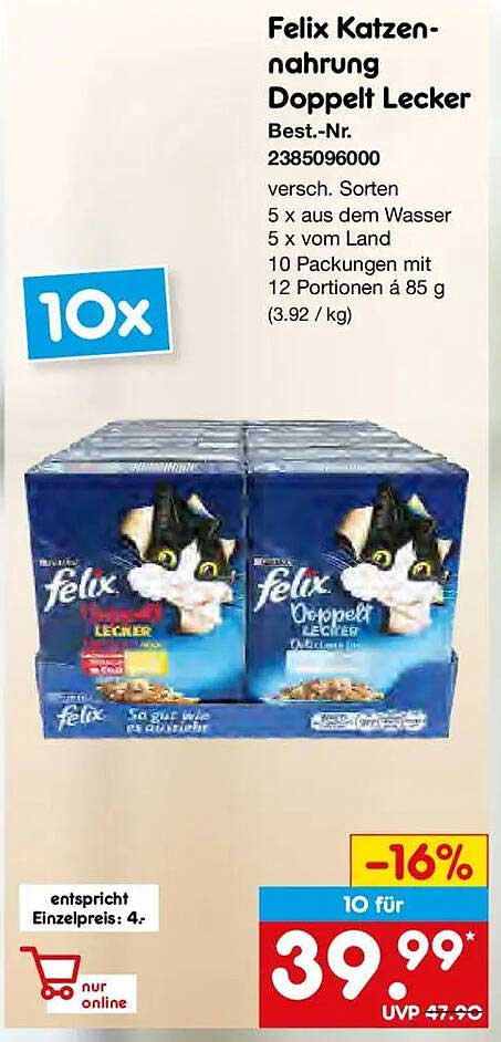 Felix Katzen-nahrung Doppelt Lecker