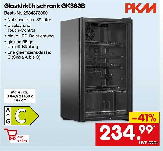Glastkühlschrank GKS83B