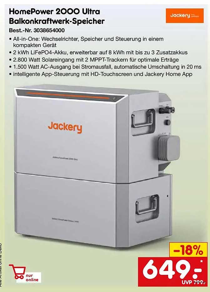 HomePower 2000 Ultra Balkonkraftwerk-Speicher