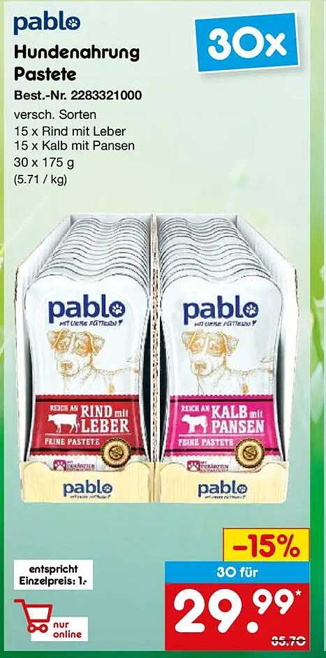 pablo Hundenahrung Pastete