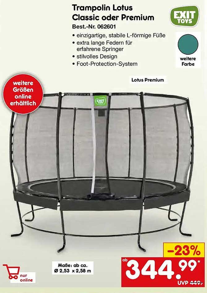 Trampolin Lotus Classic oder Premium