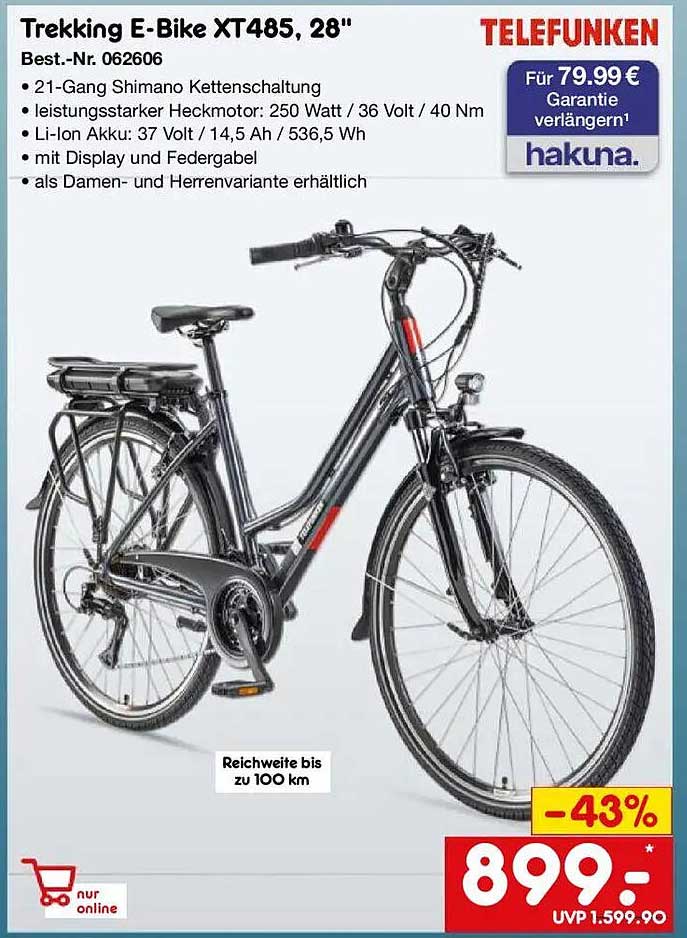 Trekking E-Bike XT485, 28"