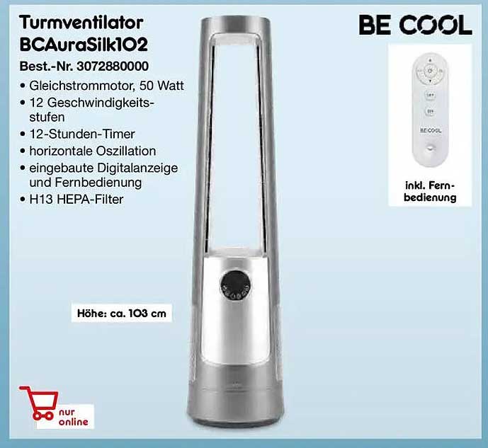 Turmventilator BCAuraSilk102