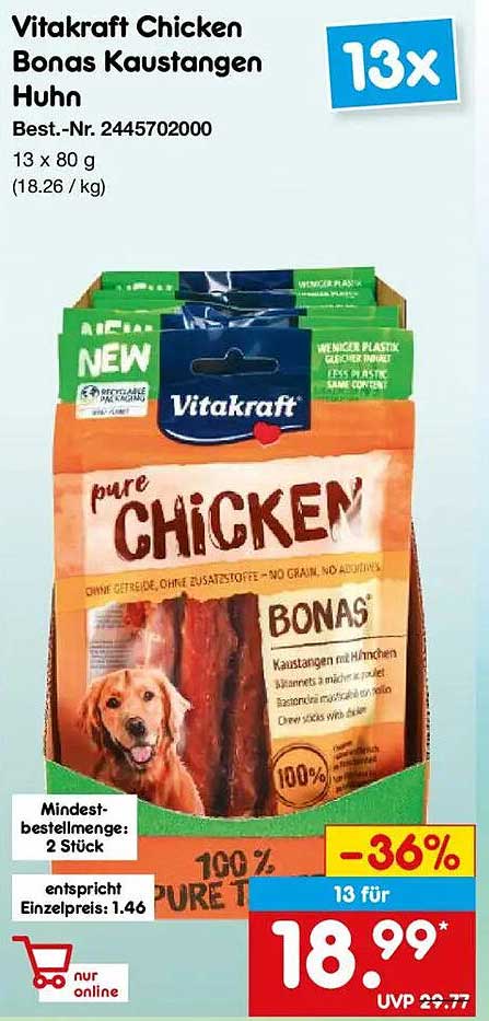 Vitakraft Chicken Bonas Kaustangen Huhn