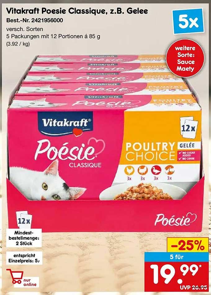 Vitakraft Poesie Classique, z.B. Gelee