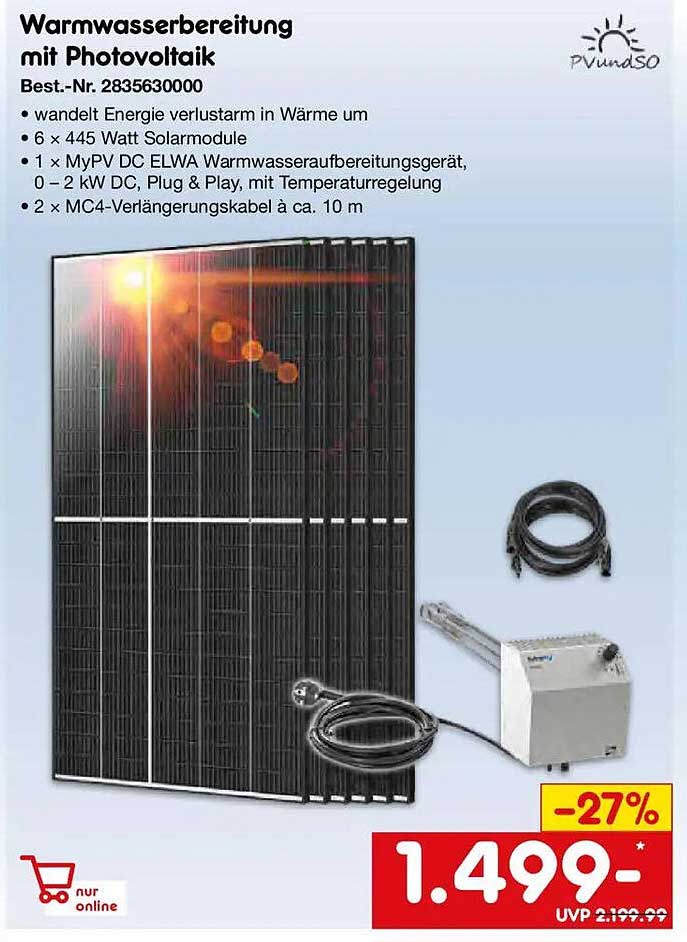 Warmwasserbereitung mit Photovoltaik