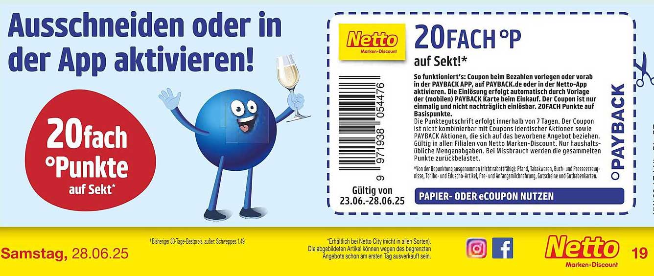 20fach Punkte auf Sekt