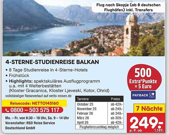 4-Sterne-Studienreise Balkan