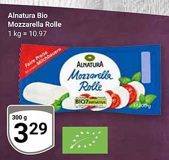 Alnatura Bio Mozzarella Rolle