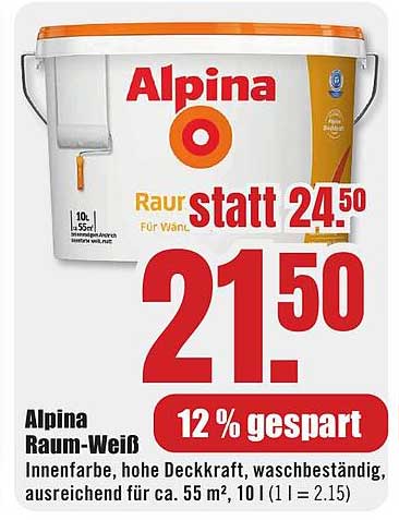 Alpina Raum-Weiß - Innenfarbe für Wände